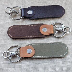 Keys Holder Genuine Leather Keychain Set of 3 Handmade Key Chain Keyrings New